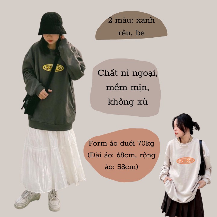 Áo sweater nữ/ Áo nỉ form rộng nam nữ unisex chất nỉ ngoại in hình bassic dễ mặc phong cách Hàn Quốc RÔ STORE SW05