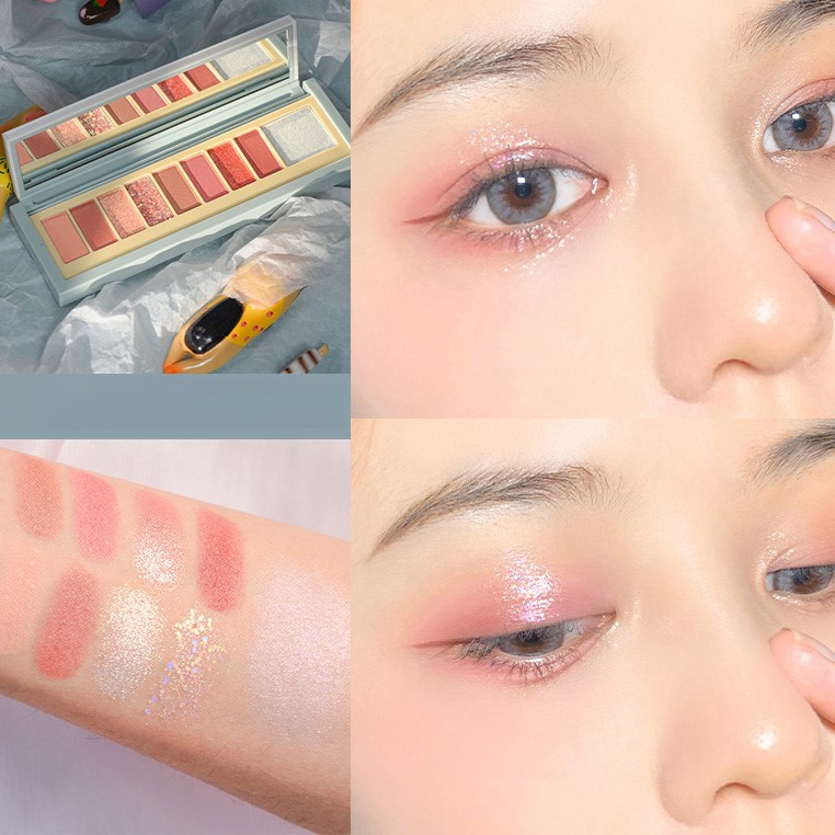 Bảng phấn mắt 9 màu cún bông HOLD LIVE tông cam đào hồng đất trendy SoftCute Fog Language Eyeshadow Palette HL484 HLIV71 | BigBuy360 - bigbuy360.vn