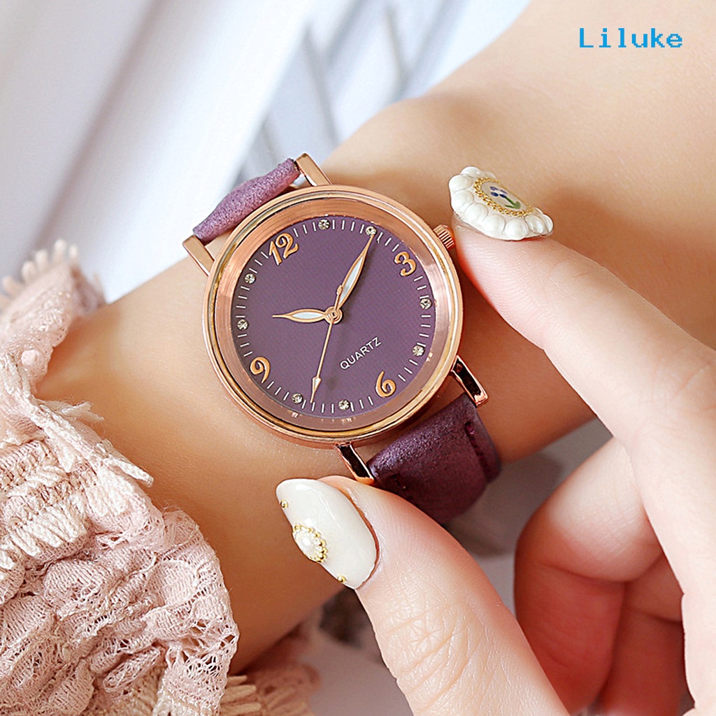 Đồng Hồ Đeo Tay Phát Quang Liluke Thiết Kế Đục Lỗ Có Thể Điều Chỉnh Dành Cho Nữ Mặc