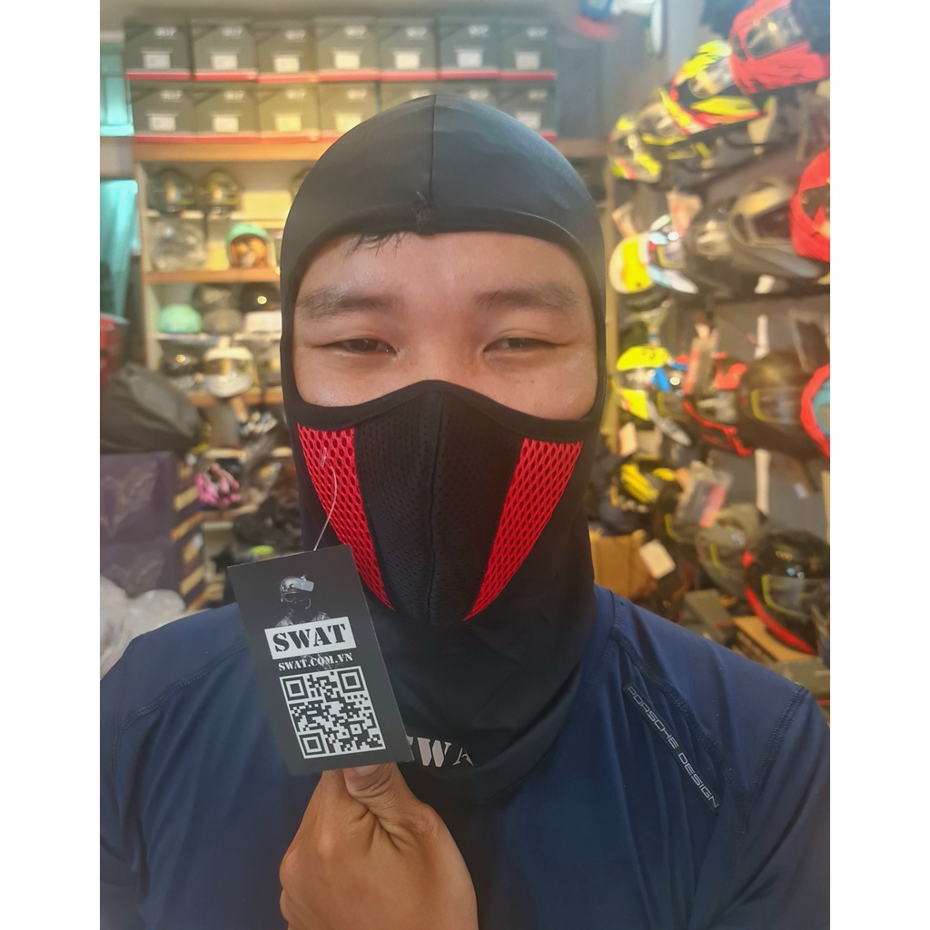 Khăn ninja SWAT X2 3 lớp màu đỏ cao cấp