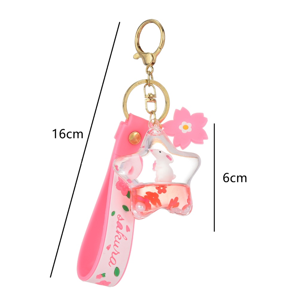 Móc Khóa Thỏ Bông Hoa Nổi Sáng Tạo