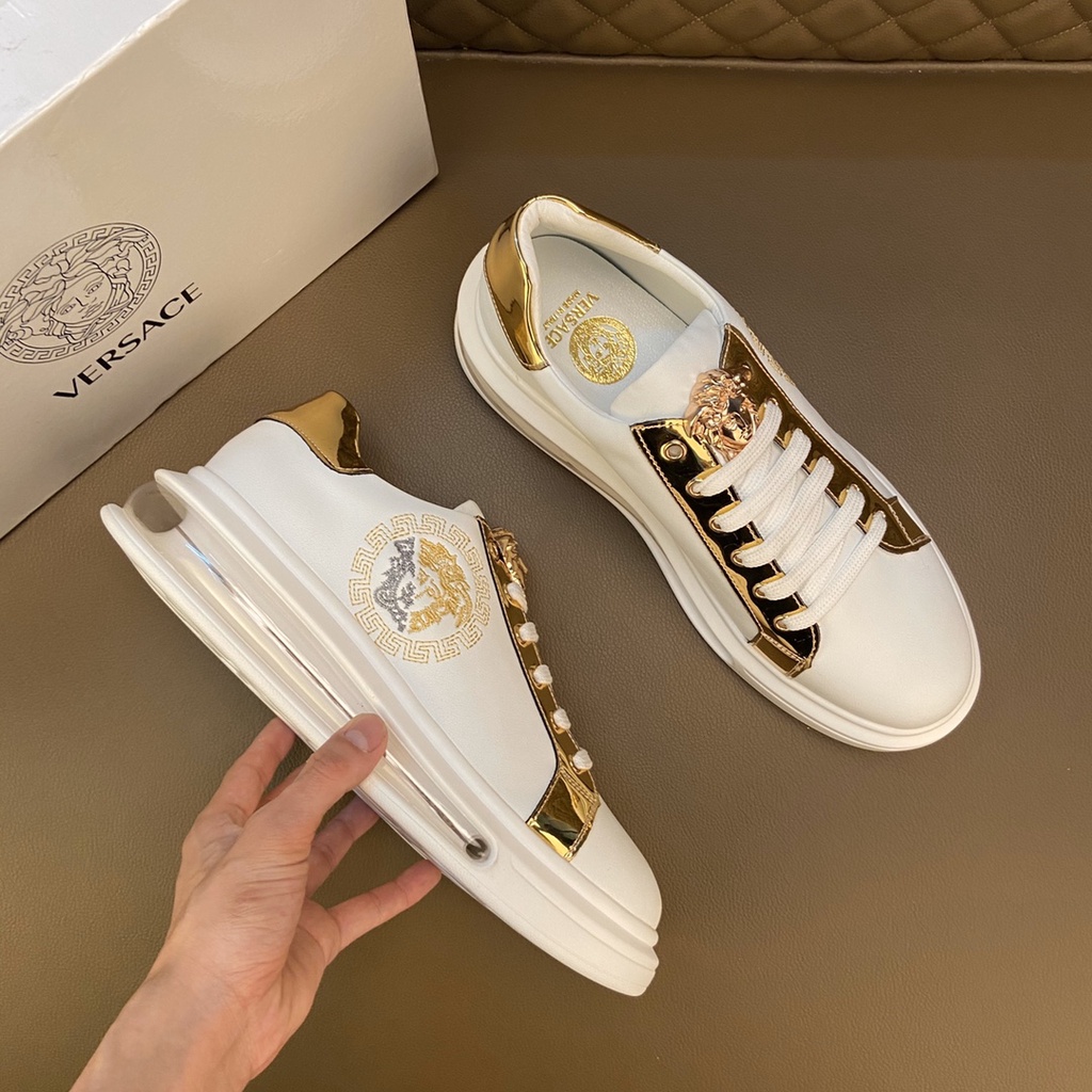 Giày sneakers nam da thật cao cấp VERSACE thiết kế ấn tượng với phần đế độc đáo