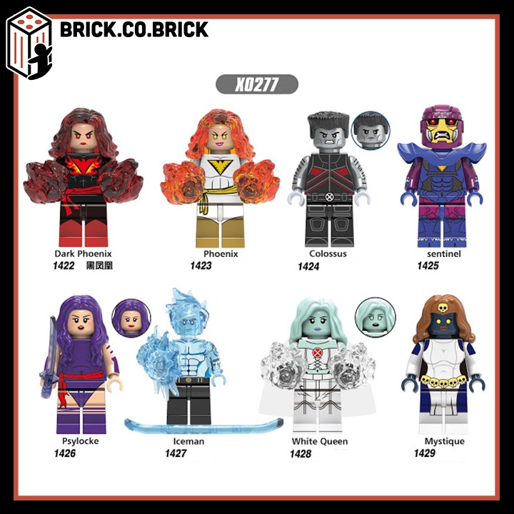 Đồ chơi Lắp ráp Minifigure Lego Siêu anh hùng Phim X-men gồm Dark Phoenix, Sentinel, Iceman X0277