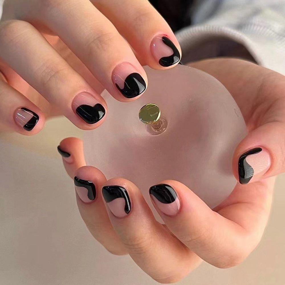 CACTU Hộp 24 Móng Tay Giả Ngắn / Tròn / Vuông Trang Trí Nghệ Thuật