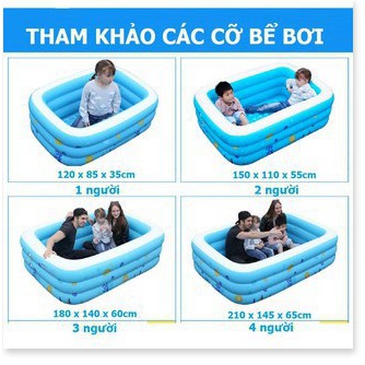 Bể bơi phao cho bé loại nào tốt,Bể bơi phao trong nhà, hình chữ nhật kích thước 180cm TẶNG KÈM BƠM CHÂN 🚀GIAO HÀNG HỎA