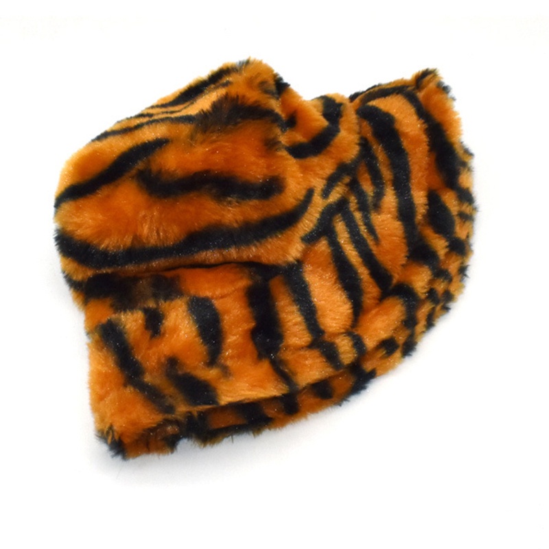 Mũ Tai Bèo Chất Liệu Lông Thỏ Nhân Tạo Họa Tiết Kẻ Sọc / Ngựa Vằn Phong Cách Hipster Ấm Áp