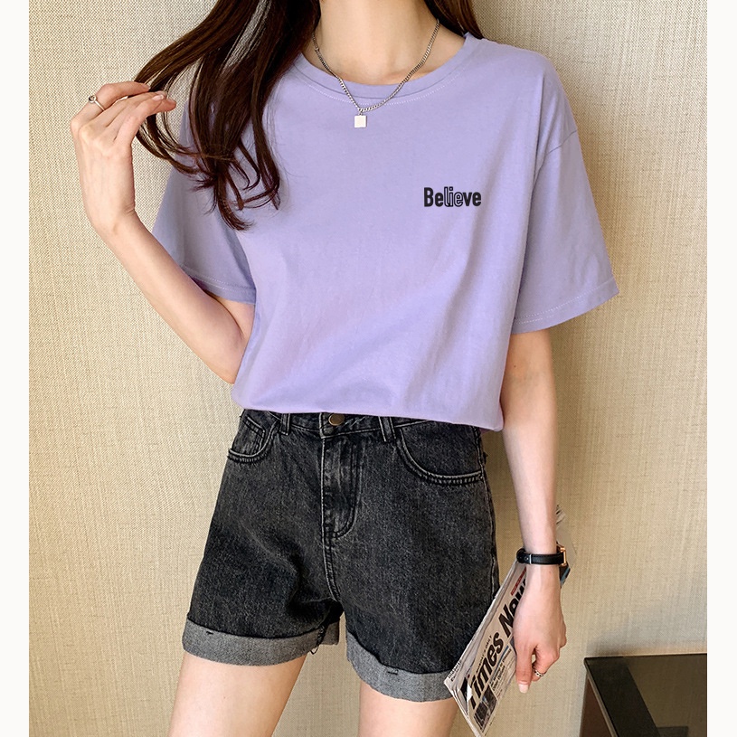 Áo thun nữ tay ngắn cổ tròn cotton Believe COYO CT018