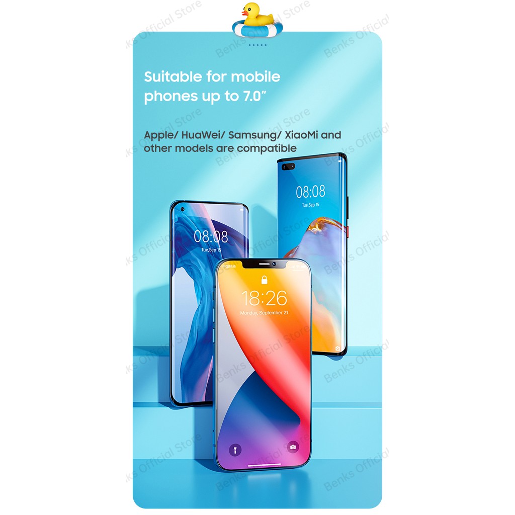 BENKS Túi Chống Nước Chống Sốc 7 Inch Ipx8 Cho Iphone 12 Pro Max Android