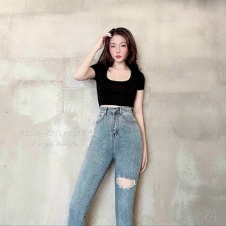 QUẦN JEANS LƯNG CAO (KÈM VIDEO HÌNH THẬT)