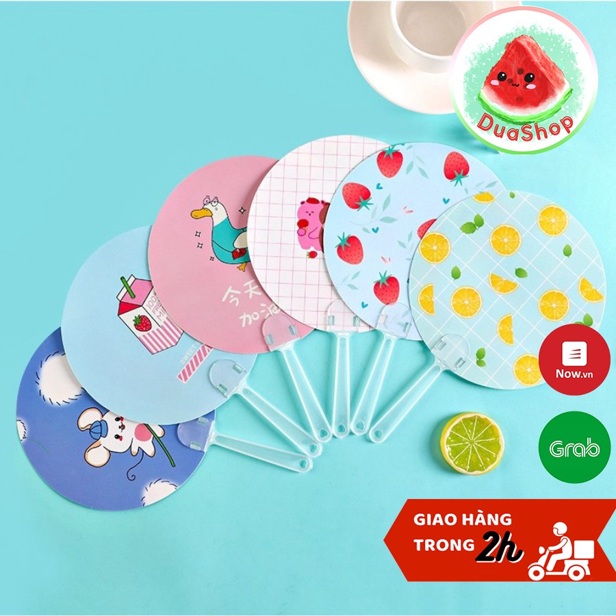 Quạt nhựa cầm tay Mini hình tròn loại đẹp 🍉Duashop🍉