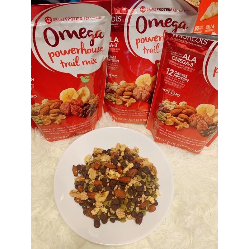 Hạt trái cây sấy khô thập cẩm Wild Roots Omega Powerhouse Trail Mix 680g 2024]