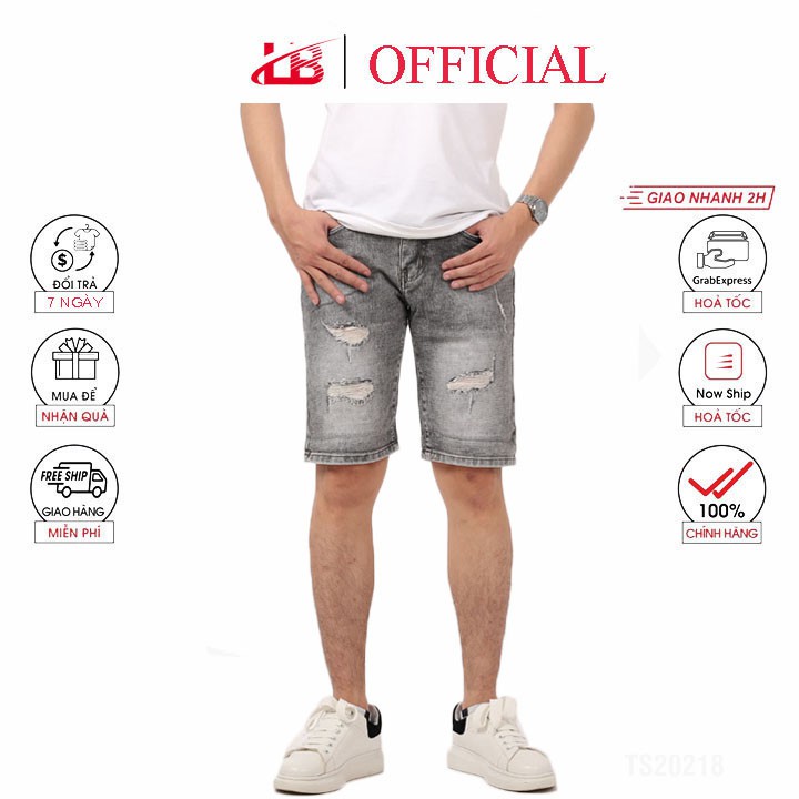 Quần short jean nam LB  chất jean cotton co giãn tốt,phom body, trẻ trung, cá tính SHBBB1-5047