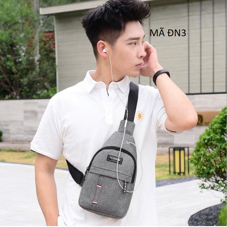 Túi đeo chéo nam chống nước 3 ngăn phong cách Hàn Quốc ĐN3