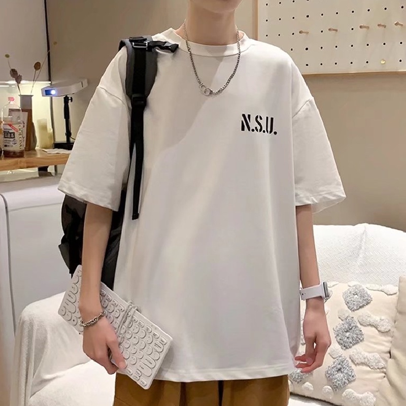 Áo Thun Tay Ngắn Dáng Rộng In Chữ Phong Cách Hip Hop Nhật Bản Thời Trang Mùa Hè Cho Nam Và Nữ size M-5XL