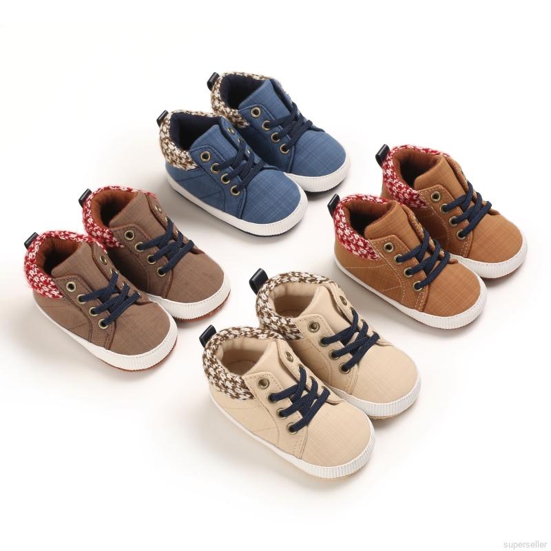 [Superseller] Kids Baby Sport Sneakers Boys Elastic Band Soft-Soled Non-Slip Shoes 0-18 Months