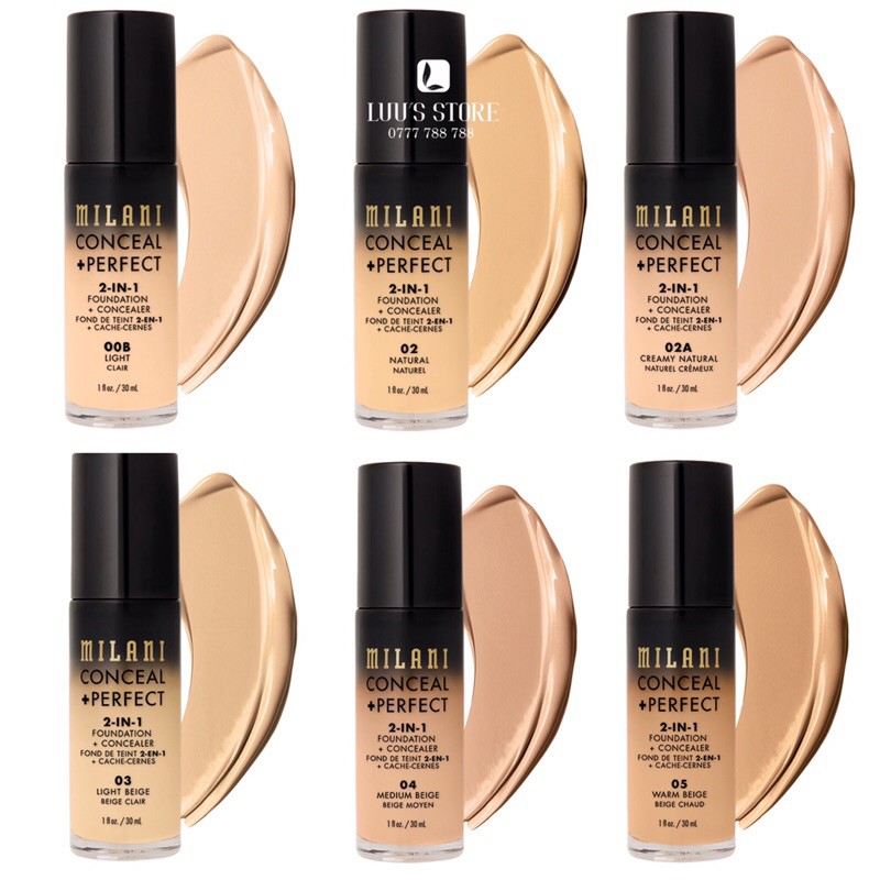 Kem nền Milani Concealer + Perfect 2 in 1