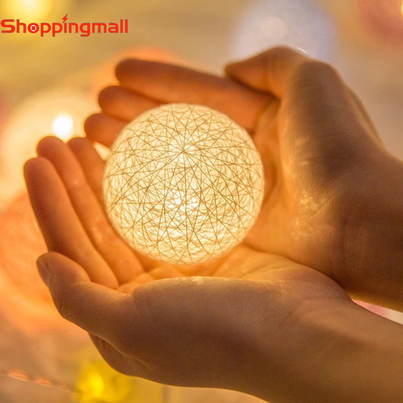 Dây Đèn LED 20 Bóng Hình Banh Cotton Trang Trí Giáng Sinh