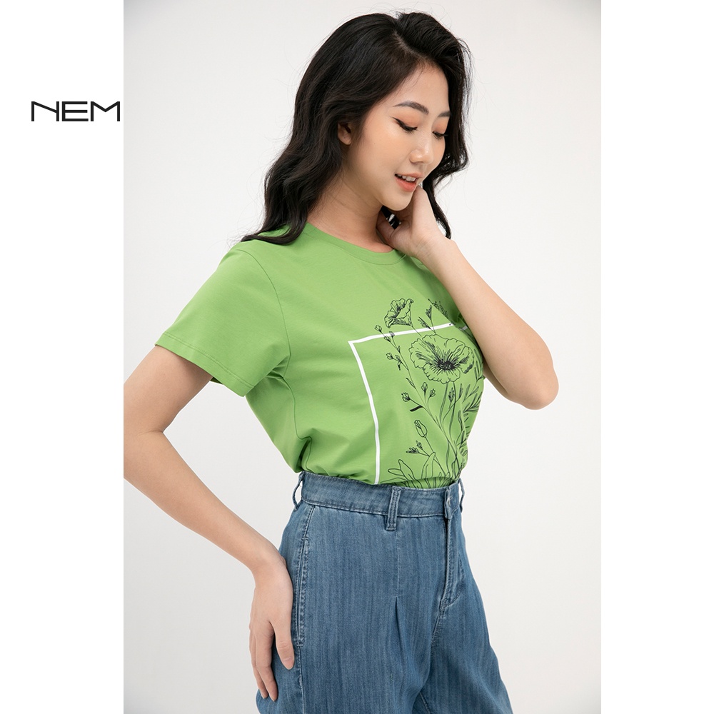 Áo phông nữ in họa tiết trẻ trung năng động NEM Fashion TS60882