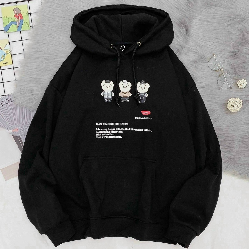 ÁO HOODIE TAY PHỒNG CÁNH DƠI IN HỌA TIẾT SIÊU XINH, CHẤT THUN NỈ NGOẠI XỊN SÒ, FORM TO DƯỚI 70 KÍ MẶC ĐẸP, TP