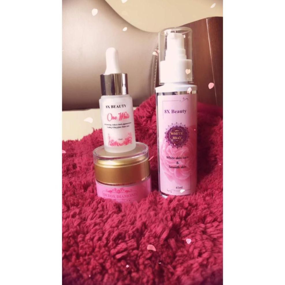 DETOX DIAMOND 8X BEAUTY THẢI CHÌ HÚT NÁM 25ml tặng Ủ sâm đỏ 80ml + sữa non khóa trắng 15ml(Tuyển đại lý và cộng tác viên