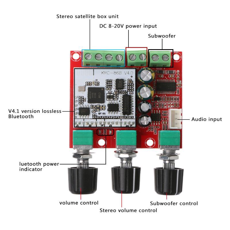 xinp  TPA3110D2 Bluetooth Subwoofer Digital Amplifier Board Audio 2.1CH Stereo Module 15Wx2+30W