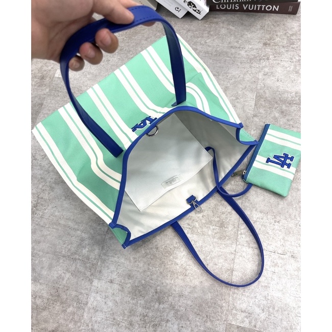 | Ảnh Thật | Túi Totebag M L B Xanh Sọc Trắng