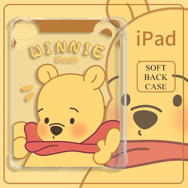Ốp máy tính bảng tpu mềm winnie the pooh có ngăn đựng bút thích hợp cho ipad 7/8/9th 10.2" pro11" pro12.9" air345