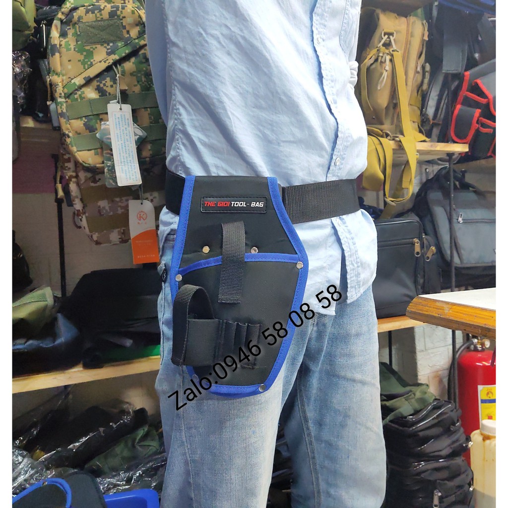 Túi đựng máy khoan pin đeo hông TGTB-Y2Blue cao cấp