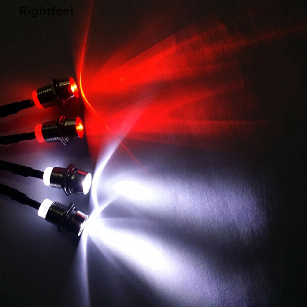 Set 4 Đèn LED 5mm Ánh Sáng Trắng / Đỏ Chuyên Dụng Cho Xe Hơi Điều Khiển Từ Xa