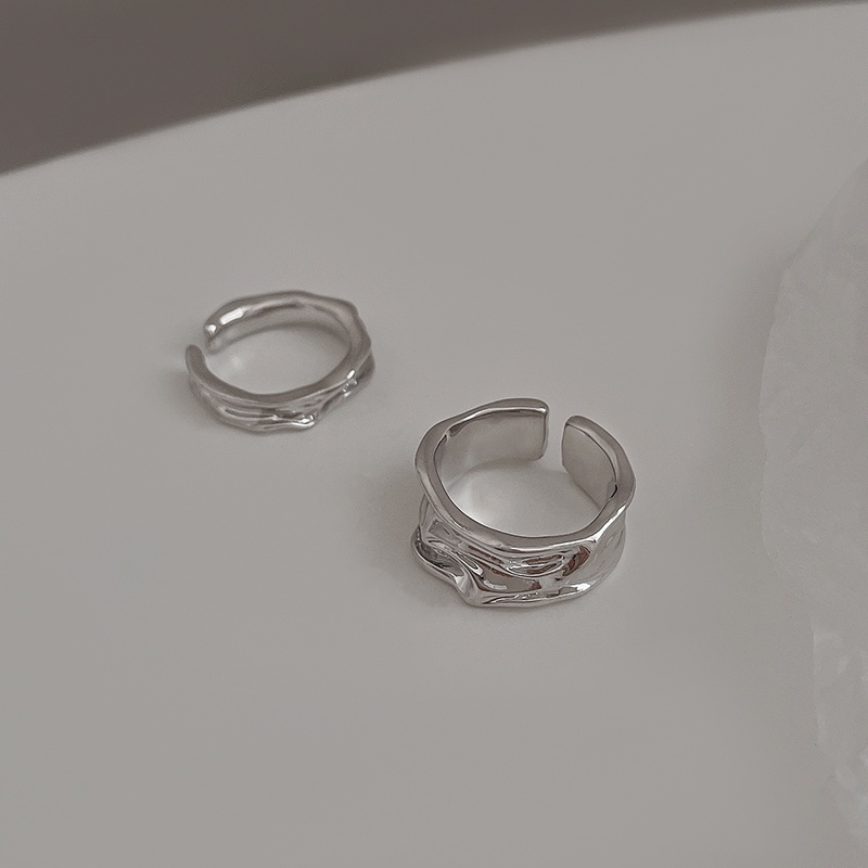 Nhẫn Xếp Ly Bất Đối Xứng Phong Cách hip hop Đường Phố Cá Tính Cho Nam Và Nữ