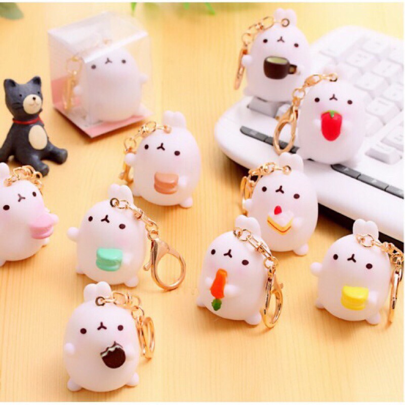 Móc khoá cứng đẹp thỏ molang cute rabbit keychain