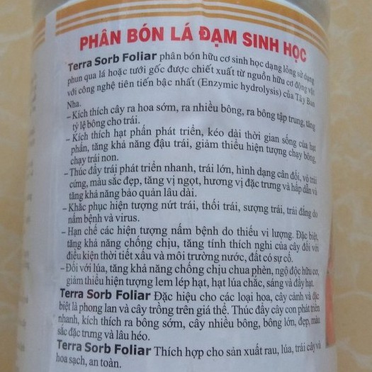 Phân bón lá Terra-sorb foliar Siêu To Lá (chai 100ml), dành cho phong lan, hoa hồng và cây kiểng