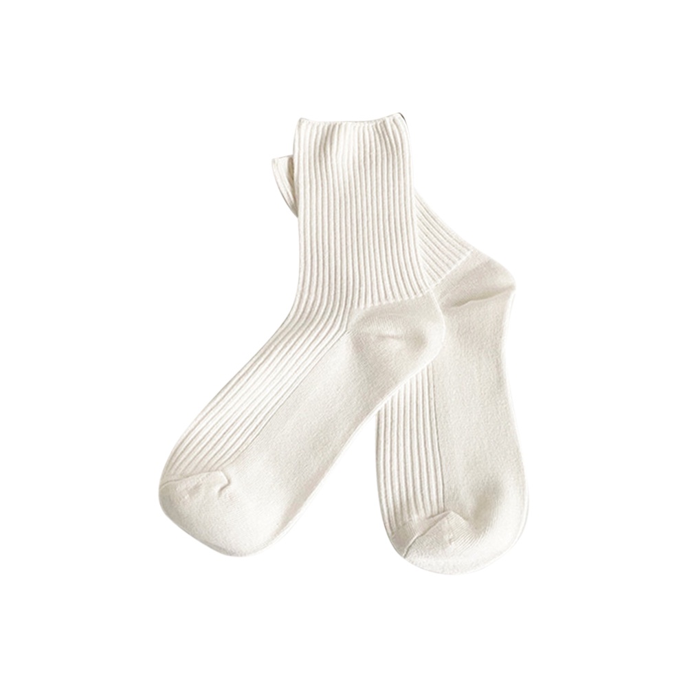 Tất cotton cổ cao họa tiết kẻ sọc đơn giản phong cách Hàn Quốc cho nam / nữ