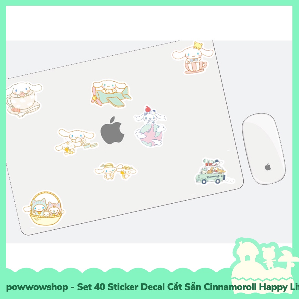 [Sẵn VN - Hỏa Tốc] Set 40/60 Sticker Mini Decal Dán Trang Trí Vật Dụng Mẫu Sanrio Cinnamoroll Cute Lovely Days