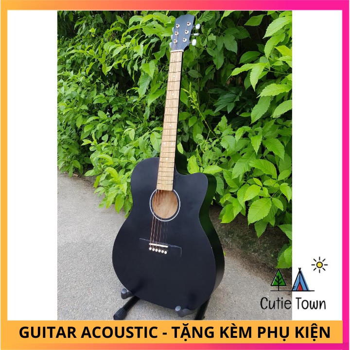 Đàn guitar giá rẻ cho người mới tập chơi full phụ kiện - Guitar acoustic DVE70