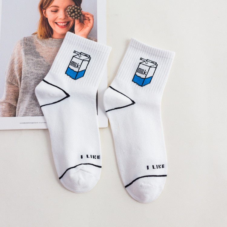 Tất Cotton Họa Tiết Khủng Long Phong Cách Harajuku Thời Trang Cho Nữ