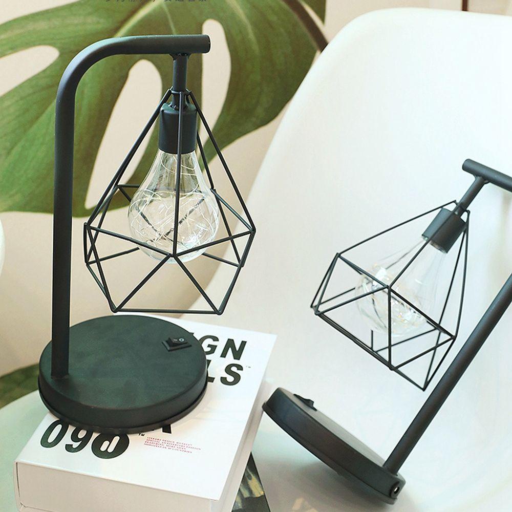 Đèn LED Để Bàn Khung Sắt Nhiều Màu Nghệ Thuật Kiểu Retro