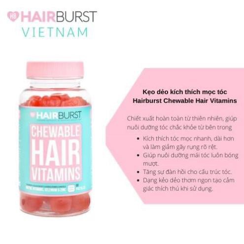 Combo Kẹo Dẻo + Xịt Dưỡng Làm Phồng, Kích Thích Mọc Tóc HAIRBURST 125ml + 60 Viên ZKM