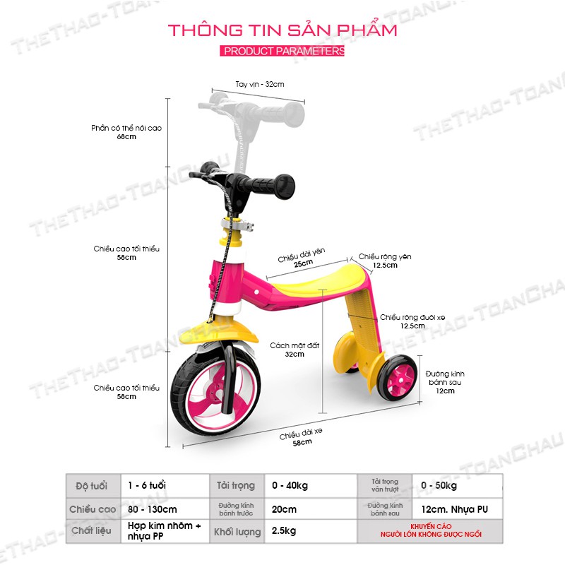 Xe Scooter 2 trong 1 [Nhập SHOPTC07 giảm 7%] Chất liệu hợp kim nhôm - Shop Toàn Châu - Xe chòi chân