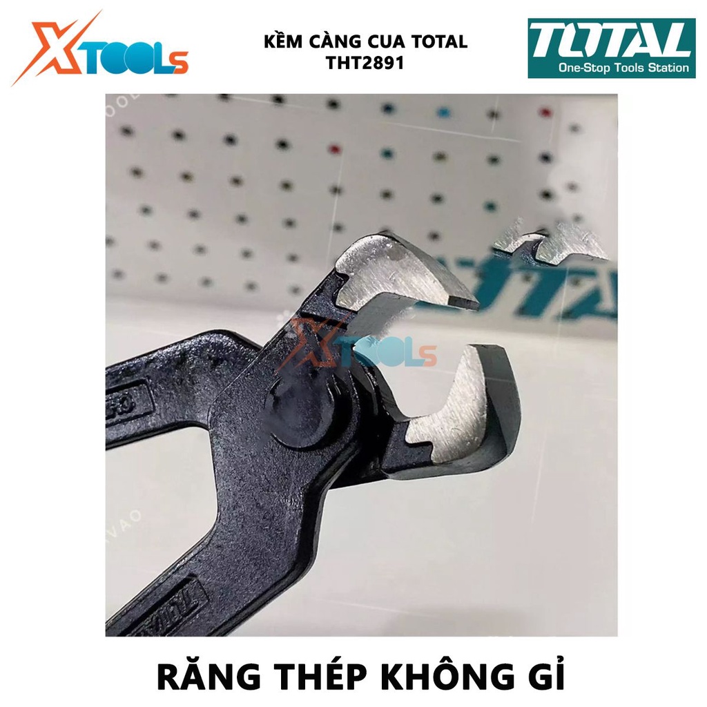 Kềm càng cua TOTAL THT2891 | Kìm càng cua đầu nhỏ Kích thước 9&quot; ,Thép Carbon, tay cầm cách điện cắt dây kim loại đồng, k
