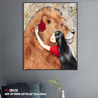 Tranh tô màu theo số-Chèo thuyền đêm trăng H1, Tặng khăn,Tranh sơn dầu số hóa-có khung,màu và cọ–Moonshop