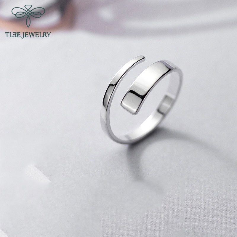 Nhẫn bạc unisex TLEE vát basic cá tính TleeJewelry A0289
