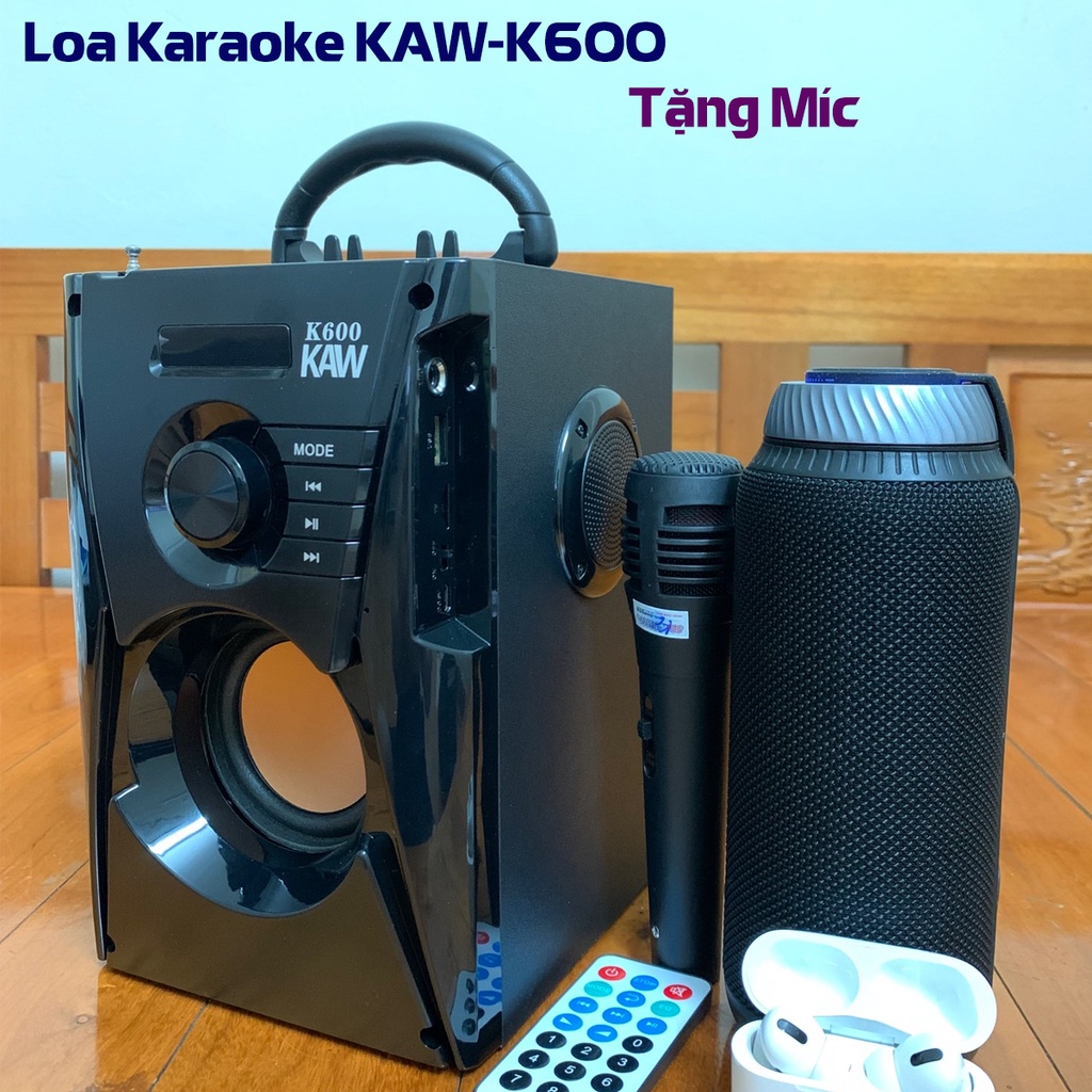 Mua Loa Bluetooth, Loa karaoke công suất lớn, Combo loa kèm mic, Loa Bluetoth Karaoke KAW-K600 Kèm 1 Mic