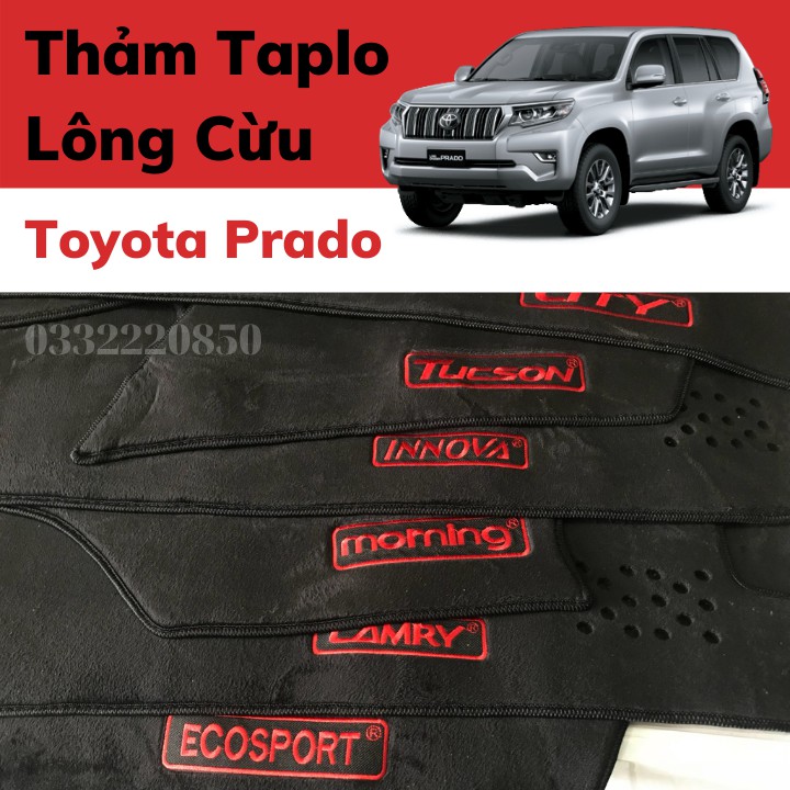 Toyota Prado .Thảm Taplo Nhung Lông Cừu Siêu Mượt Cao Cấp Bảo Vệ Xe