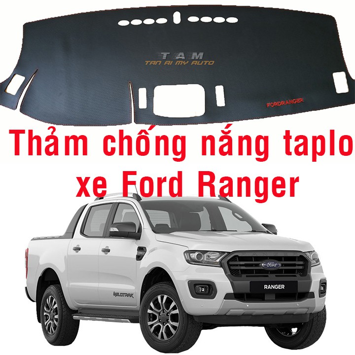 Thảm chống nắng taplo xe Ford Ranger , Thảm da vân cacbon