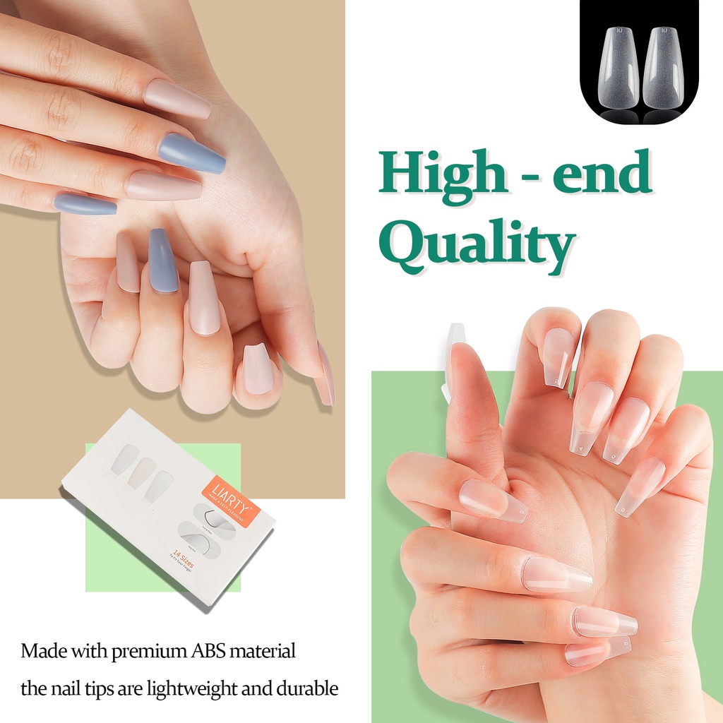 Bộ 168 Móng Tay Giả Hình Oval Trong Suốt Bằng Acrylic móng tay giả