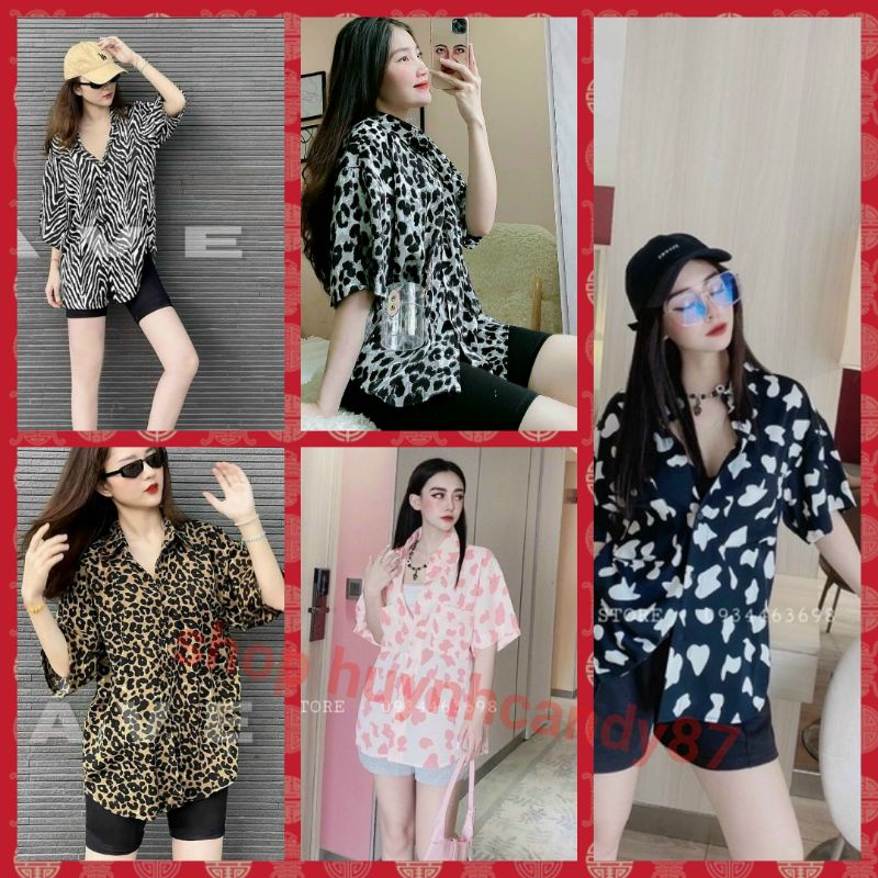 Áo sơ mi chất lụa tay lỡ form rộng hoạ tiết hottrend  bò sữa 🦓ngựa vằn  da beo cựt hot thời trang hè