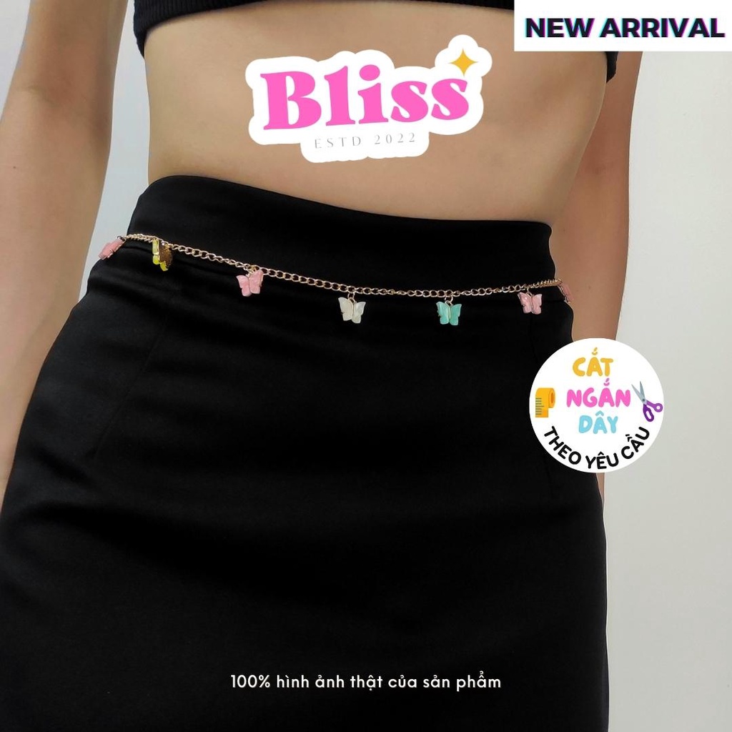 Dây chuyền eo, body chain charm butterfly 3 màu Bliss Accessories