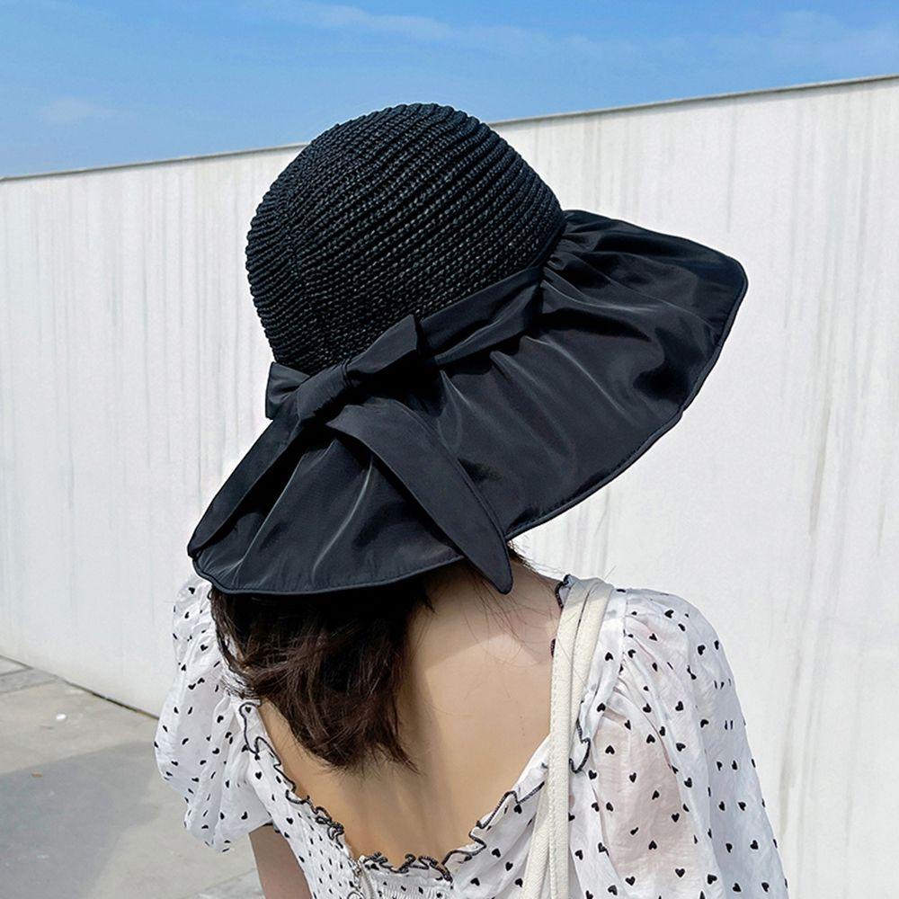 Mũ Rộng Vành Che Nắng Đính Keo Đen Thời Trang