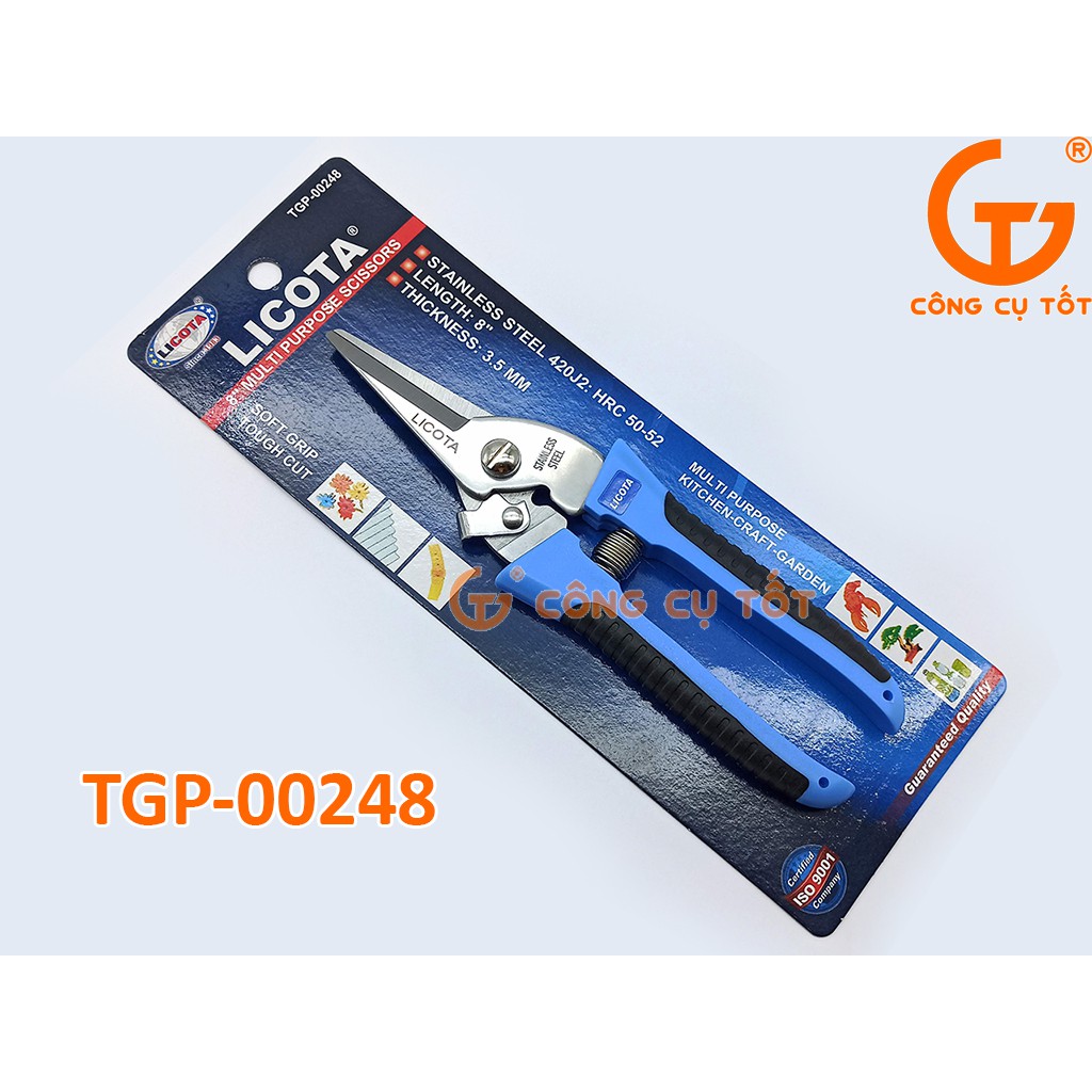 Kéo cắt bấm lưỡi thẳng Licota TGP-00248 8inch